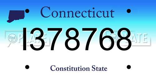 I378768 Connecticut License Plate