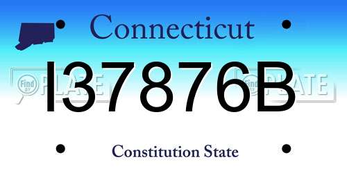 I37876B Connecticut License Plate