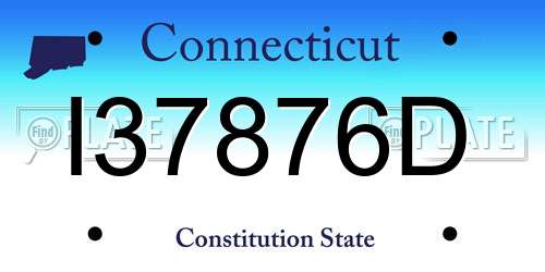 I37876D Connecticut License Plate