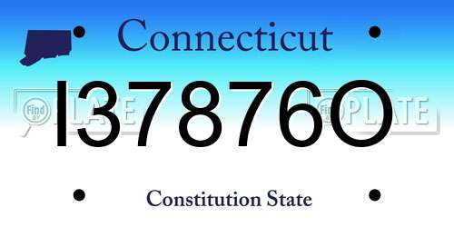 I37876O Connecticut License Plate