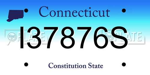 I37876S Connecticut License Plate