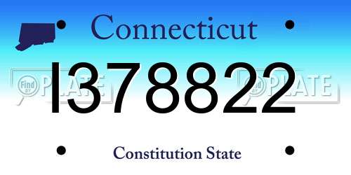 I378822 Connecticut License Plate
