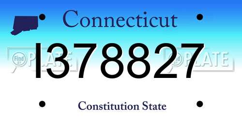 I378827 Connecticut License Plate