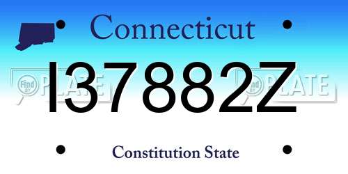 I37882Z Connecticut License Plate