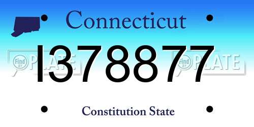 I378877 Connecticut License Plate
