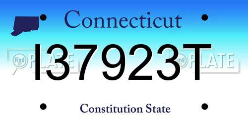 I37923T Connecticut License Plate