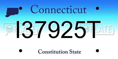 I37925T Connecticut License Plate