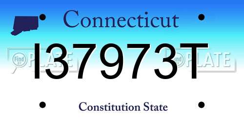 I37973T Connecticut License Plate