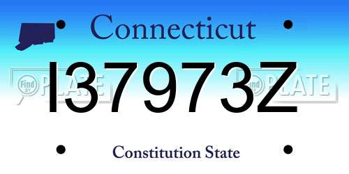 I37973Z Connecticut License Plate