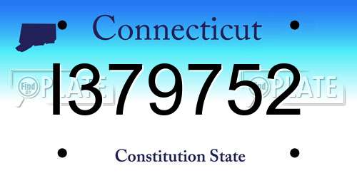 I379752 Connecticut License Plate