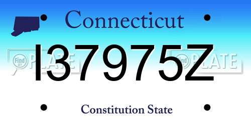 I37975Z Connecticut License Plate