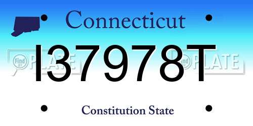 I37978T Connecticut License Plate
