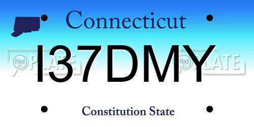 I37DMY Connecticut License Plate