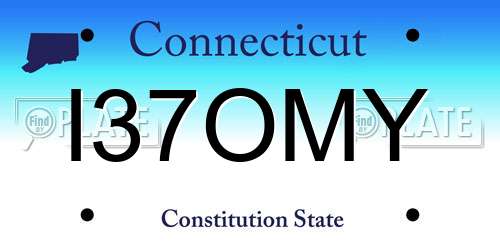 I37OMY Connecticut License Plate