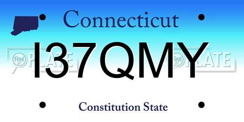I37QMY Connecticut License Plate