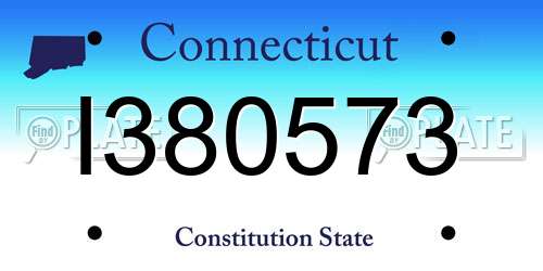 I380573 Connecticut License Plate