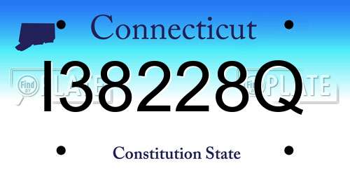 I38228Q Connecticut License Plate