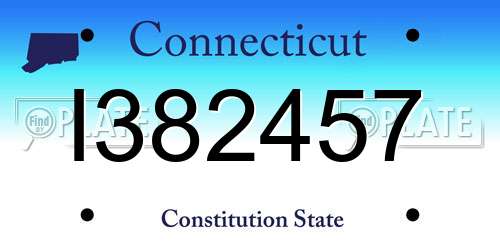 I382457 Connecticut License Plate