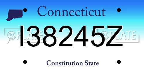 I38245Z Connecticut License Plate