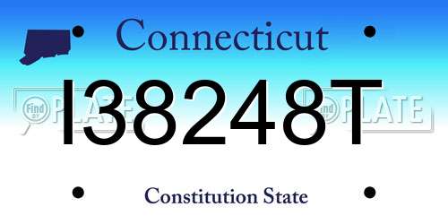 I38248T Connecticut License Plate