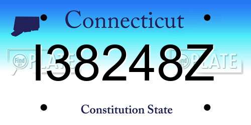 I38248Z Connecticut License Plate