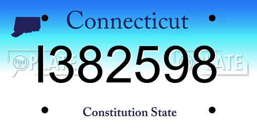 I382598 Connecticut License Plate