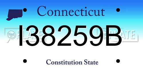 I38259B Connecticut License Plate