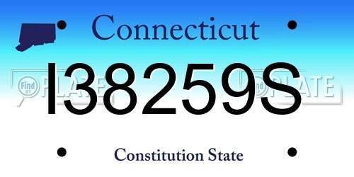 I38259S Connecticut License Plate