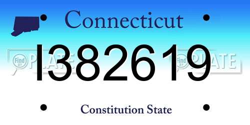 I382619 Connecticut License Plate