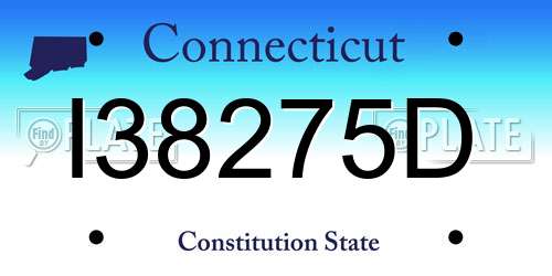 I38275D Connecticut License Plate