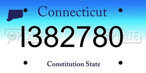 I382780 Connecticut License Plate