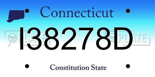 I38278D Connecticut License Plate