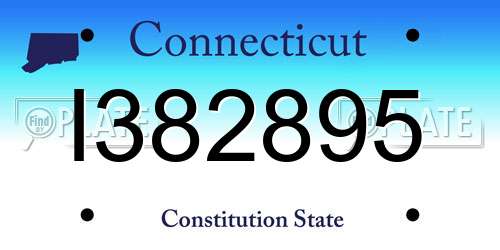 I382895 Connecticut License Plate