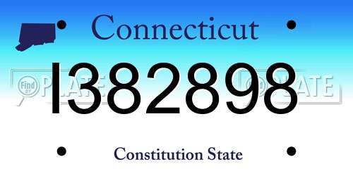 I382898 Connecticut License Plate