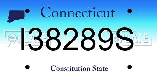 I38289S Connecticut License Plate