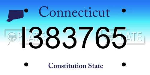 I383765 Connecticut License Plate
