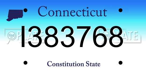 I383768 Connecticut License Plate
