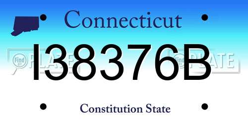 I38376B Connecticut License Plate
