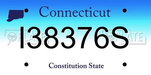 I38376S Connecticut License Plate
