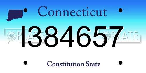 I384657 Connecticut License Plate
