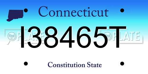 I38465T Connecticut License Plate