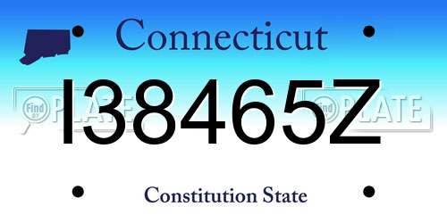 I38465Z Connecticut License Plate