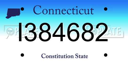 I384682 Connecticut License Plate
