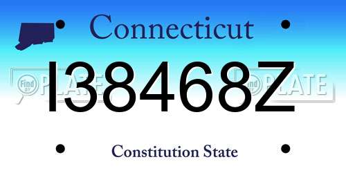 I38468Z Connecticut License Plate