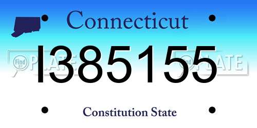I385155 Connecticut License Plate
