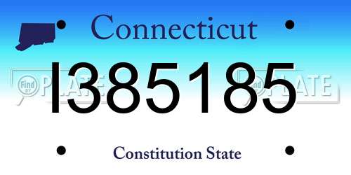 I385185 Connecticut License Plate
