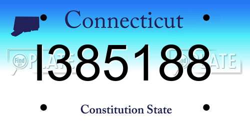I385188 Connecticut License Plate