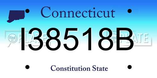 I38518B Connecticut License Plate