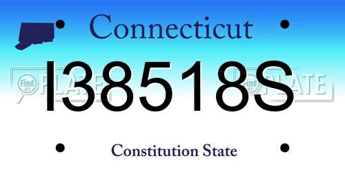 I38518S Connecticut License Plate