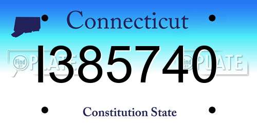 I385740 Connecticut License Plate